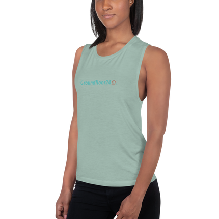 Ladies’ Muscle Tank with Groundfloor24 Logo