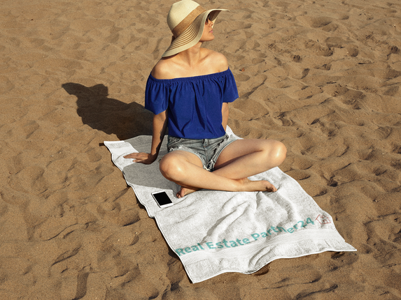 Turkish cotton towel with Real Estate Partner24 Logo
