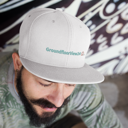 Albania Snapback Hat GroundfloorView24 with 3 Logos.